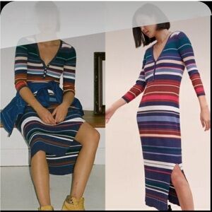 Anthropologie Lindsey Ribbed Maxi Dress